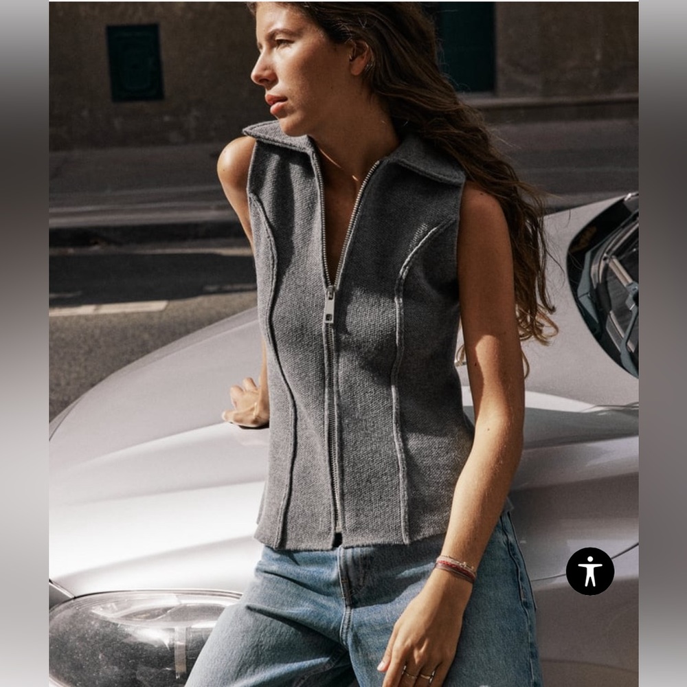 Zara zippered knit vest
